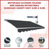 Motorised Outdoor Folding Arm Awning Retractable Sunshade Canopy Grey 4.0m x 3.0m