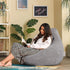 Jumbo Cord Bean Bag Cover Unfilled Large Grey Corduroy Lounge Chair Cover