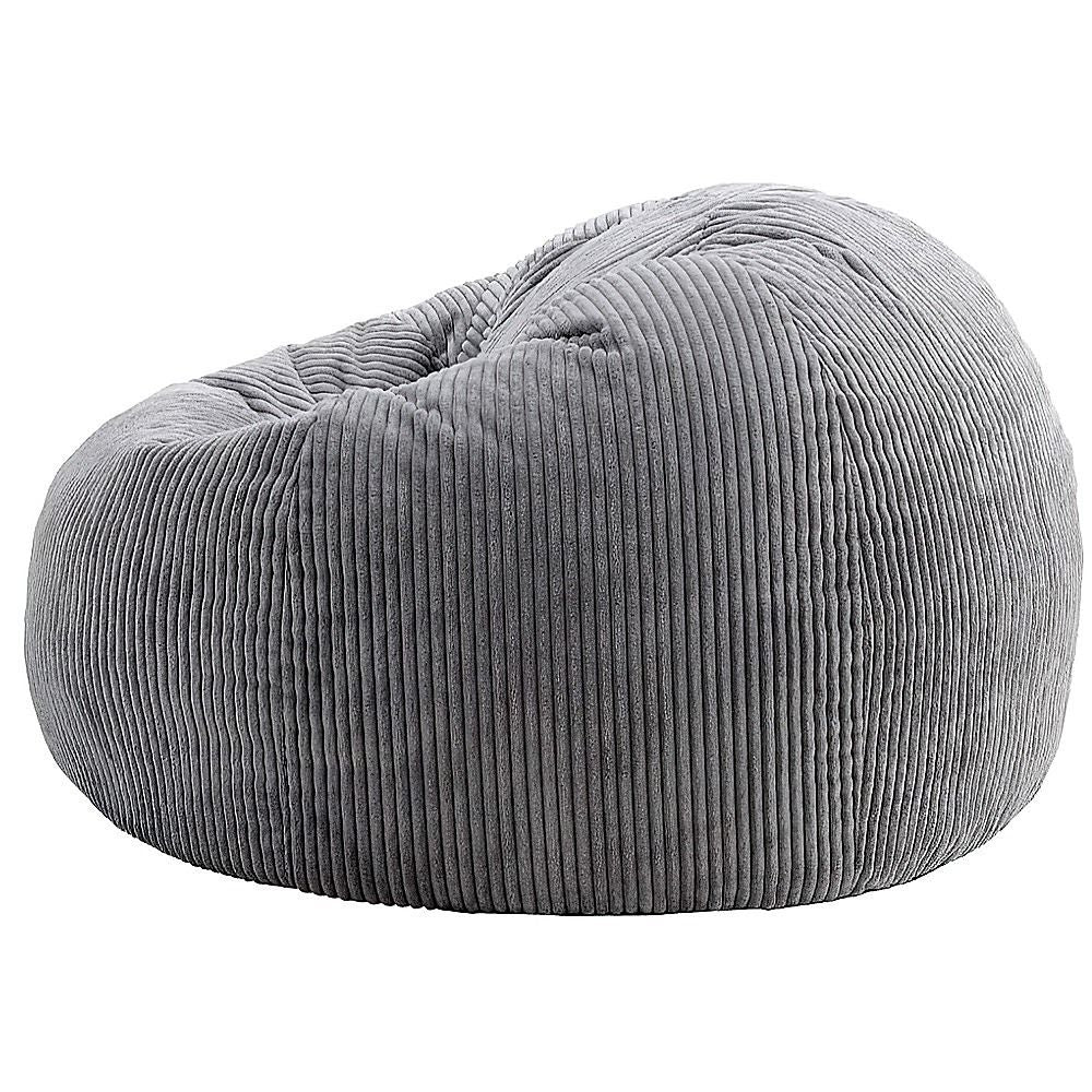 Jumbo Cord Bean Bag Cover Unfilled Large Grey Corduroy Lounge Chair Cover