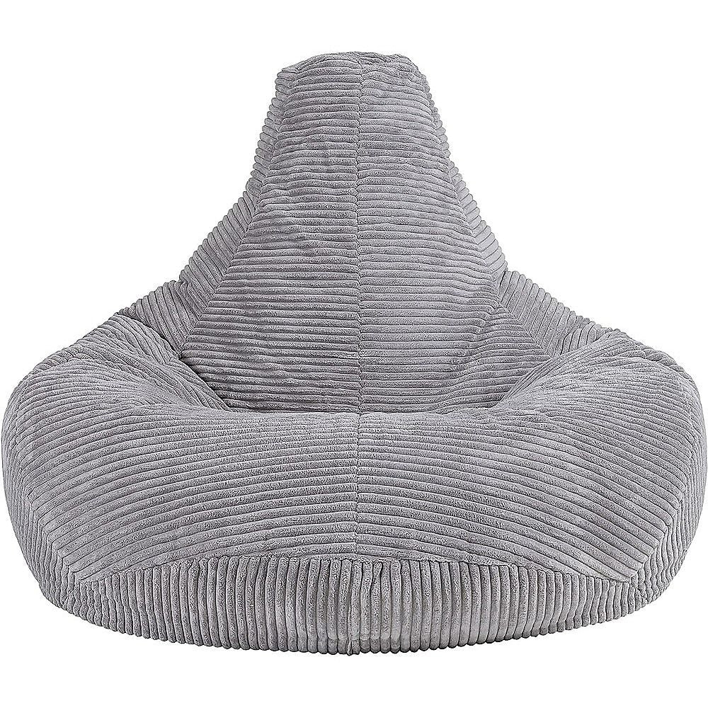 Jumbo Cord Bean Bag Cover Unfilled Large Grey Corduroy Lounge Chair Cover