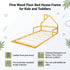 Pine Wood Floor Bed House Frame for Kids and Toddlers