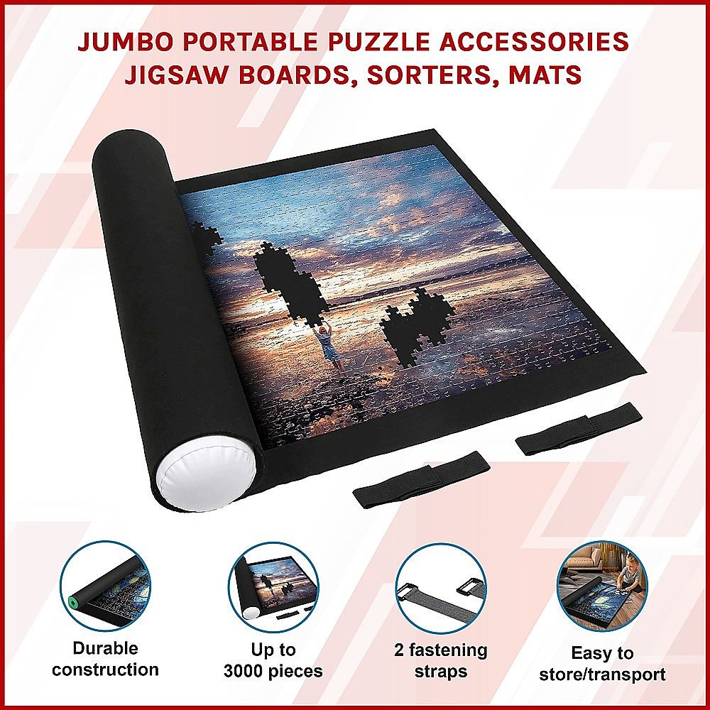 Jigsaw Puzzle Roll Up Mat 3000 Piece Felt Puzzle Saver 150x100cm Storage Tube