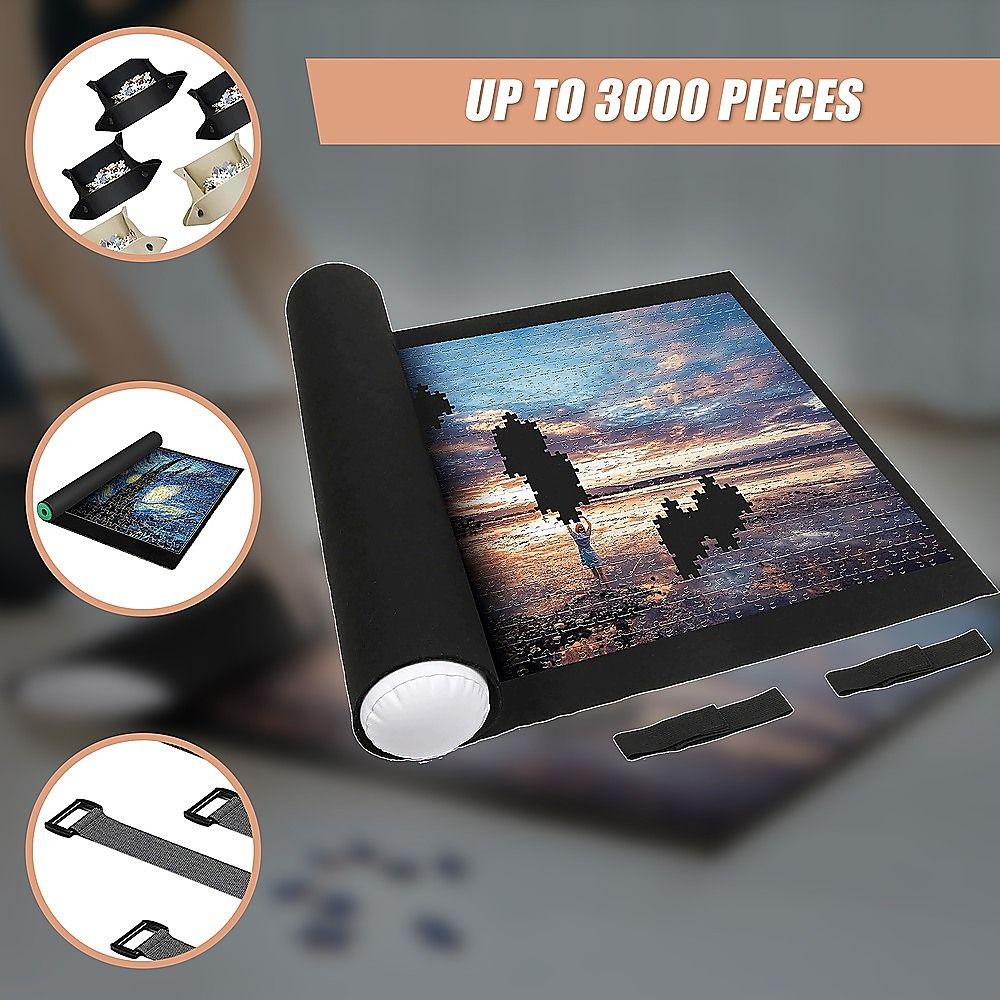 Jigsaw Puzzle Roll Up Mat 3000 Piece Felt Puzzle Saver 150x100cm Storage Tube