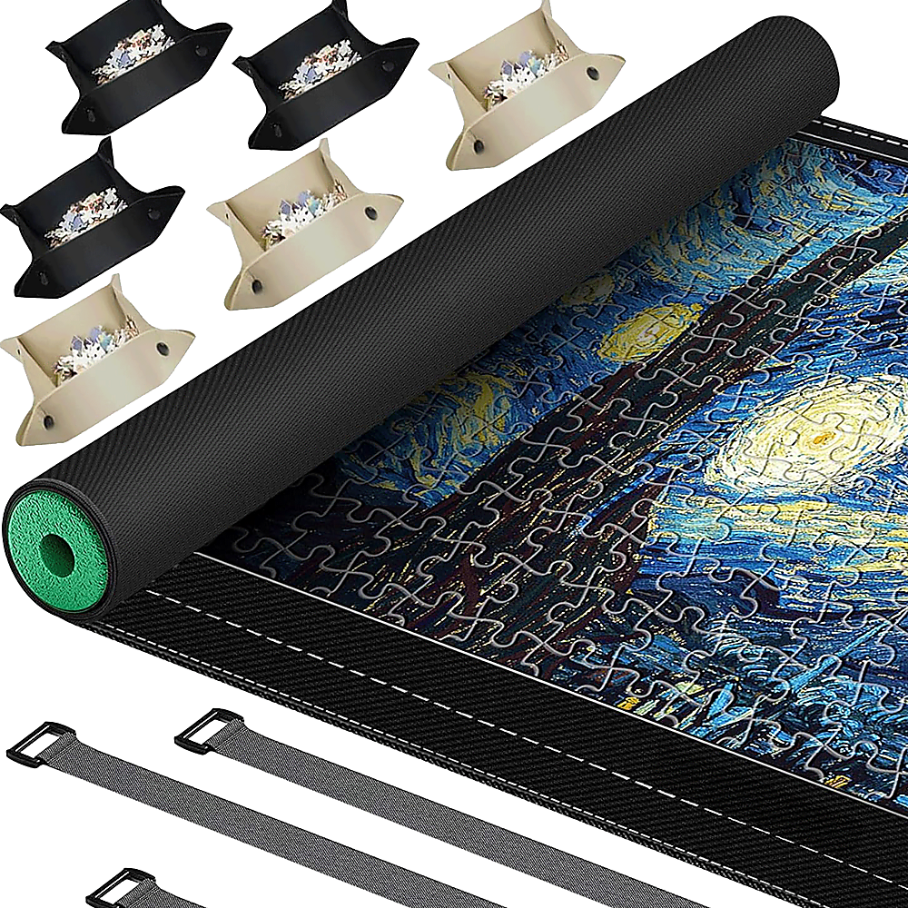 Jigsaw Puzzle Roll Up Mat 1500 Piece Felt Puzzle Saver 118x66cm Storage Tube