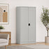 Two-Door Metal Cabinet Shelf Storage for Home Office Gym