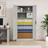Two-Door Metal Cabinet Shelf Storage for Home Office Gym