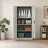 Two-Door Metal Cabinet Shelf Storage for Home Office Gym