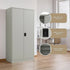 Two-Door Metal Cabinet Shelf Storage for Home Office Gym