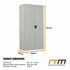 Two-Door Metal Cabinet Shelf Storage for Home Office Gym