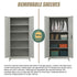 Two-Door Metal Cabinet Shelf Storage for Home Office Gym