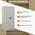 Two-Door Metal Cabinet Shelf Storage for Home Office Gym
