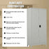 Two-Door Metal Cabinet Shelf Storage for Home Office Gym