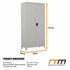 Two-Door Metal Cabinet Shelf Storage for Home Office Gym
