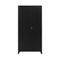 Black Two Door Metal Storage Cabinet with Legs Adjustable Shelf Lockable Steel Cupboard for Home Office Gym