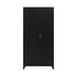 Black Two Door Metal Storage Cabinet with Legs Adjustable Shelf Lockable Steel Cupboard for Home Office Gym