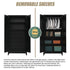 Black Two Door Metal Storage Cabinet with Legs Adjustable Shelf Lockable Steel Cupboard for Home Office Gym