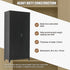 Black Two Door Metal Storage Cabinet with Legs Adjustable Shelf Lockable Steel Cupboard for Home Office Gym