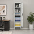 Single-Door Metal Tall Cabinet Shelf Storage for Home Office Gym
