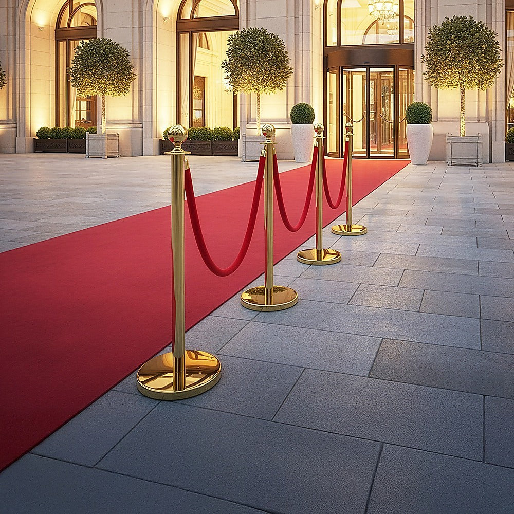 4 x Queue Barriers + 3 Ropes Exhibition Crowd Control Bollards