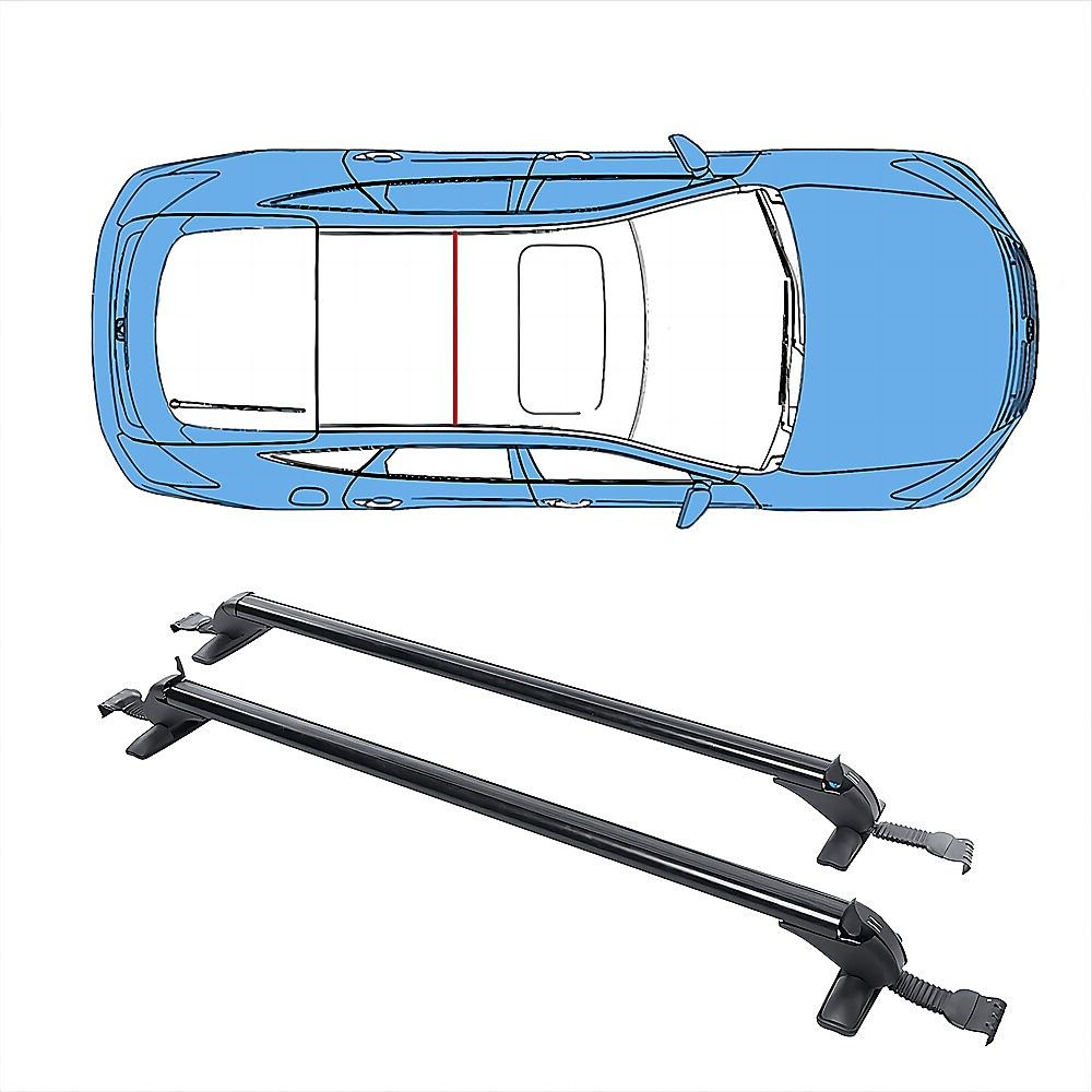 Lockable Aluminium Car Roof Racks 105cm 75kg for Cars Without Rails Anti Theft