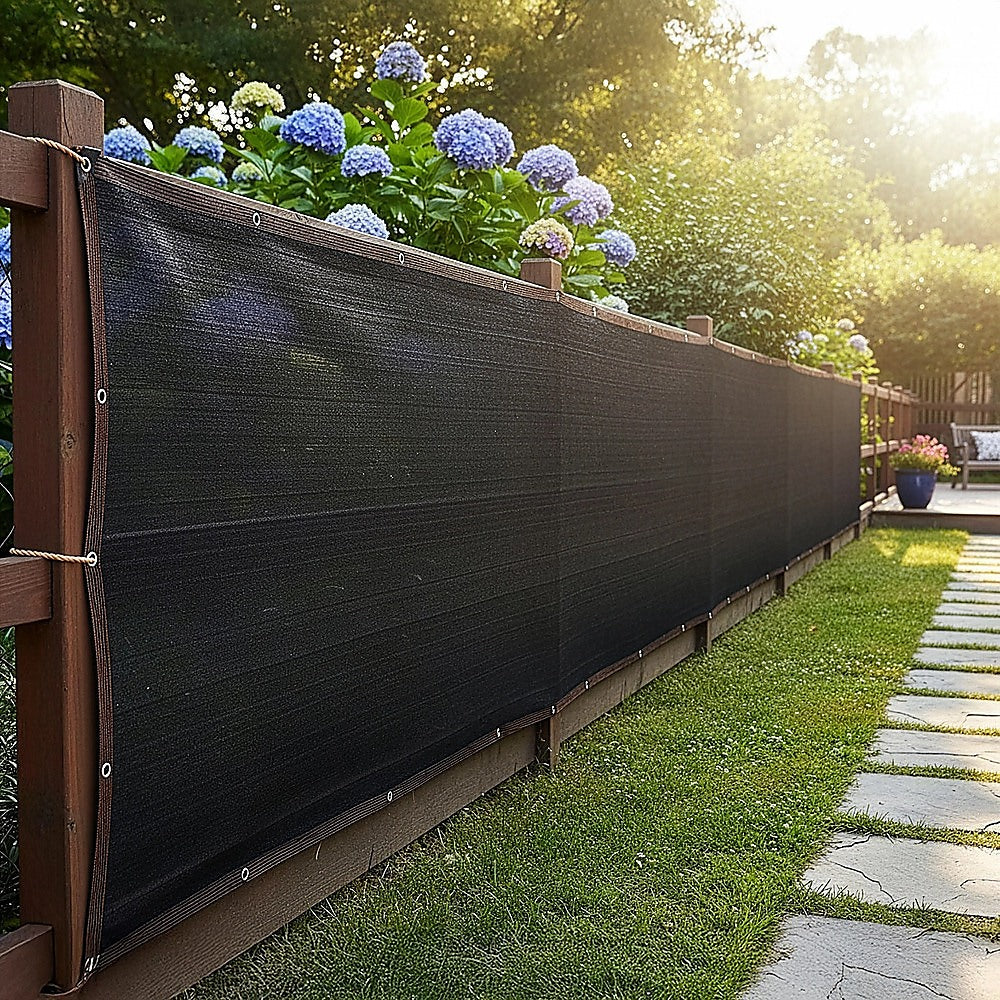 15m x 2m Fence Windscreen Privacy Screen Shade Cover Black Fabric Mesh Garden