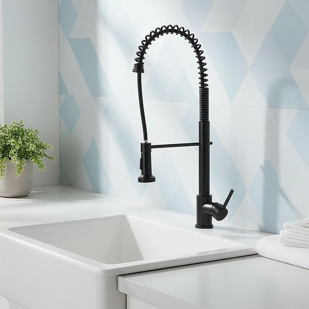 Basin Mixer Pull-Out Kitchen Tap Faucet, Matte Black Kit