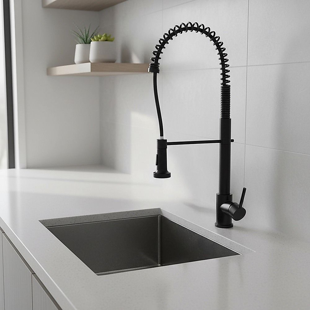 Basin Mixer Pull-Out Kitchen Tap Faucet, Matte Black Kit