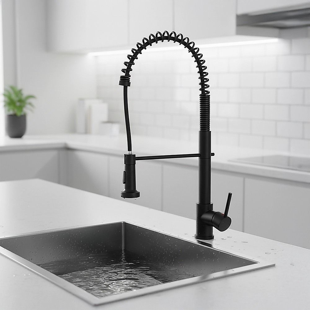 Basin Mixer Pull-Out Kitchen Tap Faucet, Matte Black Kit