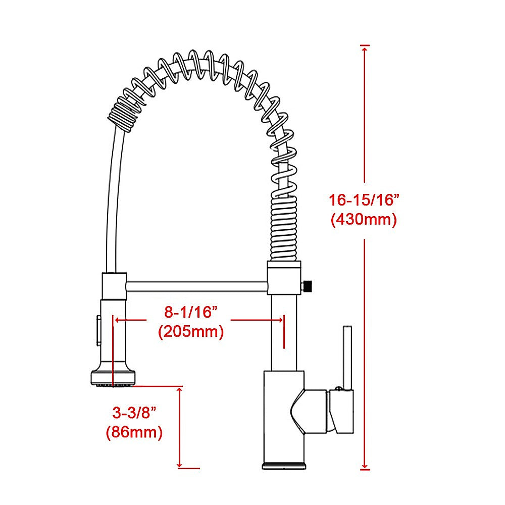 Flexible Pull-Out Kitchen Mixer Tap with Spray Function, Black