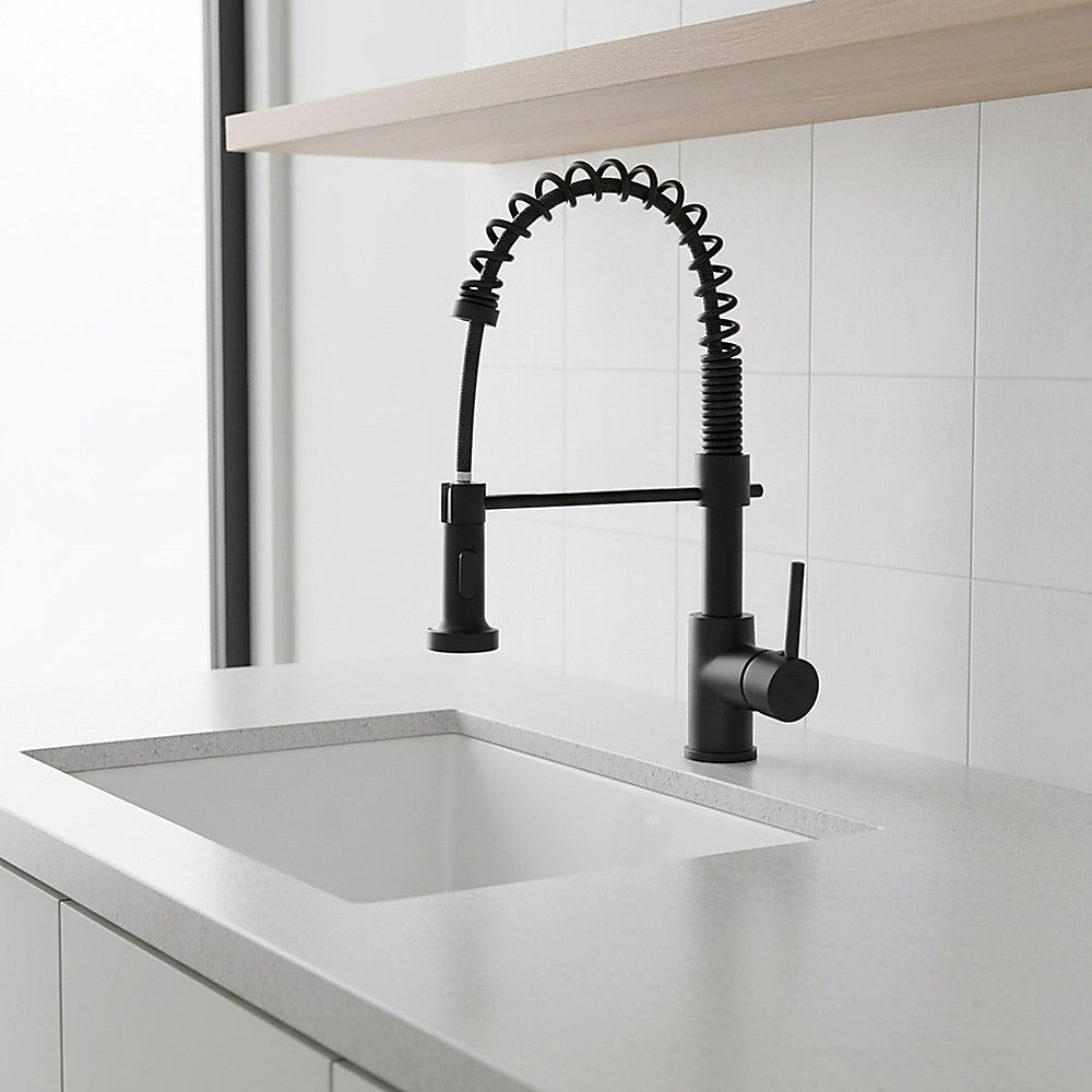 Flexible Pull-Out Kitchen Mixer Tap with Spray Function, Black