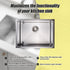 600x450mm Handmade 1.5mm 16 Gauge Stainless Steel Kitchen Laundry Sink with Waste
