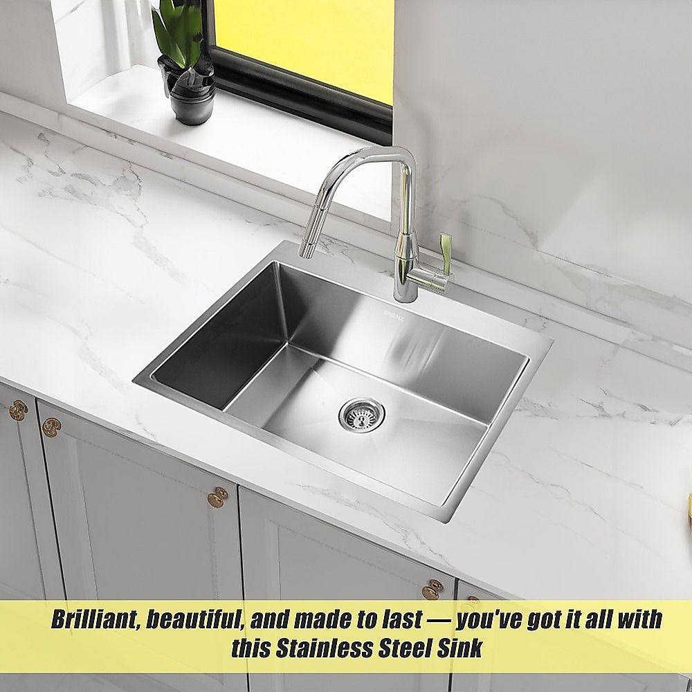 700x500mm Handmade 1.5mm 16 Gauge Stainless Steel Kitchen Laundry Sink with Waste