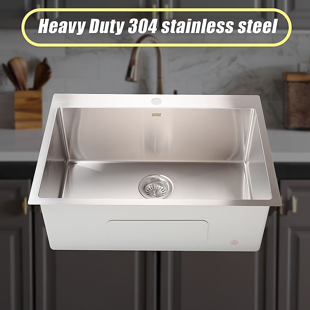 700x500mm Handmade 1.5mm 16 Gauge Stainless Steel Kitchen Laundry Sink with Waste