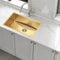 700x450mm Handmade 1.5mm 16 Gauge Gold Stainless Steel Kitchen Laundry Sink with Waste