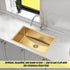 700x450mm Handmade 1.5mm 16 Gauge Gold Stainless Steel Kitchen Laundry Sink with Waste
