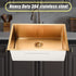 700x450mm Handmade 1.5mm 16 Gauge Gold Stainless Steel Kitchen Laundry Sink with Waste