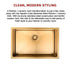 700x450mm Handmade 1.5mm 16 Gauge Gold Stainless Steel Kitchen Laundry Sink with Waste