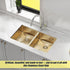 775x450mm Handmade 1.5mm 16 Gauge Gold Finish Stainless Steel Kitchen Laundry Sink with Waste