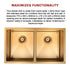 775x450mm Handmade 1.5mm 16 Gauge Gold Finish Stainless Steel Kitchen Laundry Sink with Waste