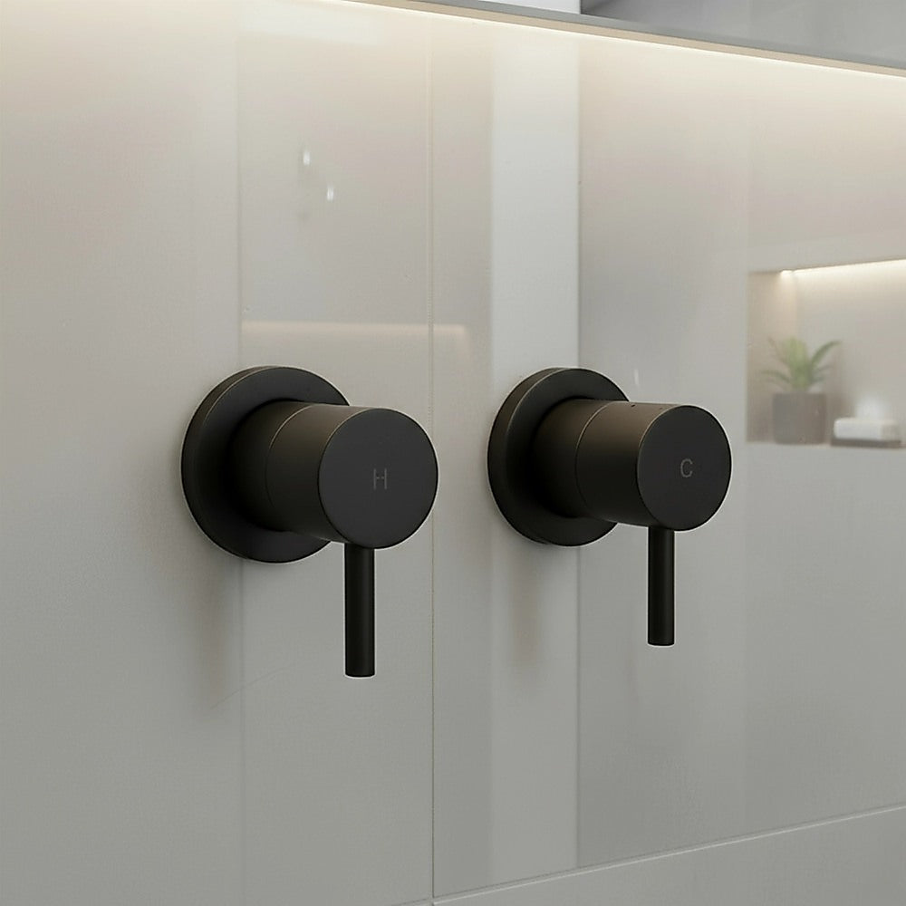 Bathroom Shower Bath Hot and Cold Mixer WATERMARK Certified in Black