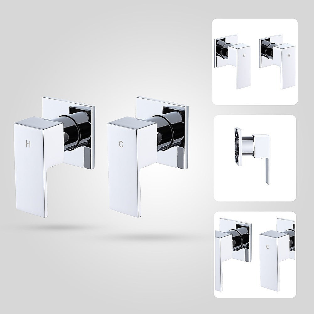 Bathroom Shower Bath Hot and Cold Square Mixer WATERMARK Certified in Chrome