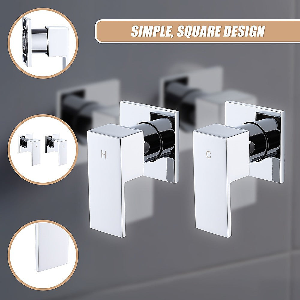 Bathroom Shower Bath Hot and Cold Square Mixer WATERMARK Certified in Chrome