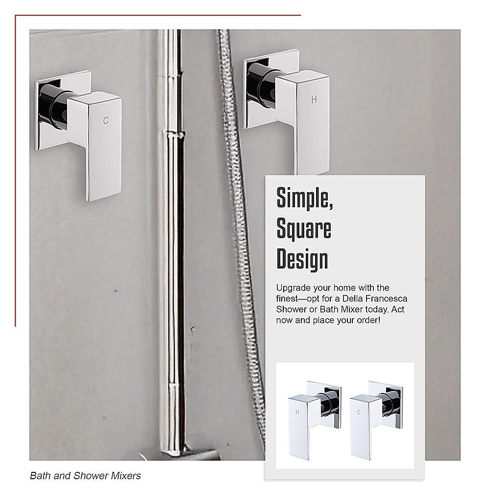 Bathroom Shower Bath Hot and Cold Square Mixer WATERMARK Certified in Chrome