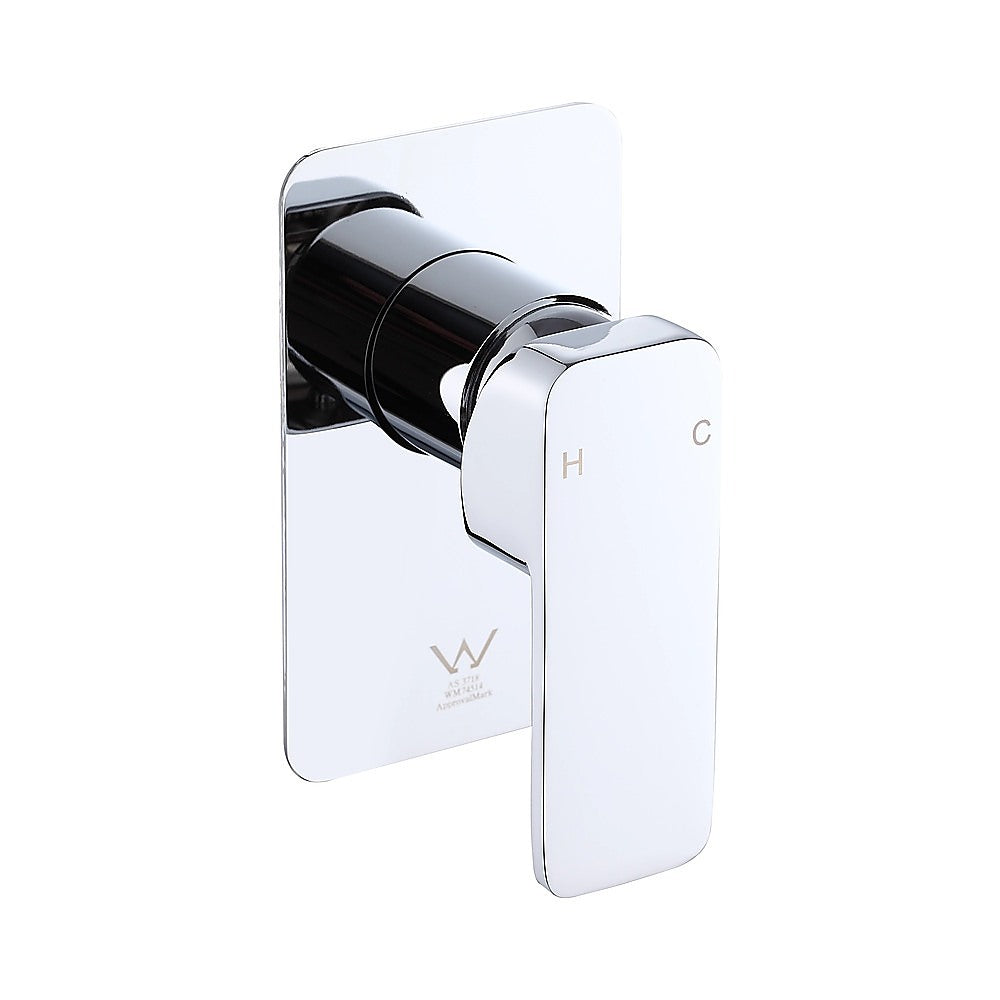 Single Square Shower Bath Mixer Tap Bathroom WATERMARK Approved in Chrome