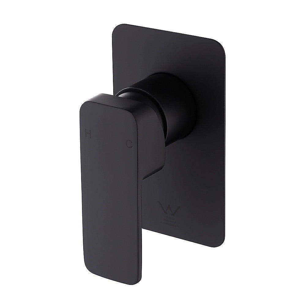 Single Square Shower Bath Mixer Tap Bathroom WATERMARK Approved in Black