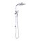 WELS 10" Rain Shower Head Set Square Dual Heads High Pressure with Handheld in Chrome