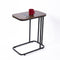 C‑Shaped Side Table – Slate Top, Wood Finish, Sofa End Coffee Table
