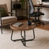 Round Coffee Side Table, Density Board Top, Metal Frame, 50x50x39cm Size