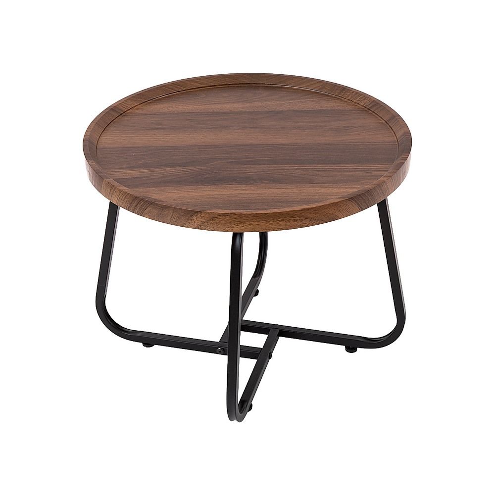 Round Coffee Side Table, Density Board Top, Metal Frame, 50x50x39cm Size