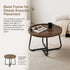 Round Coffee Side Table, Density Board Top, Metal Frame, 50x50x39cm Size